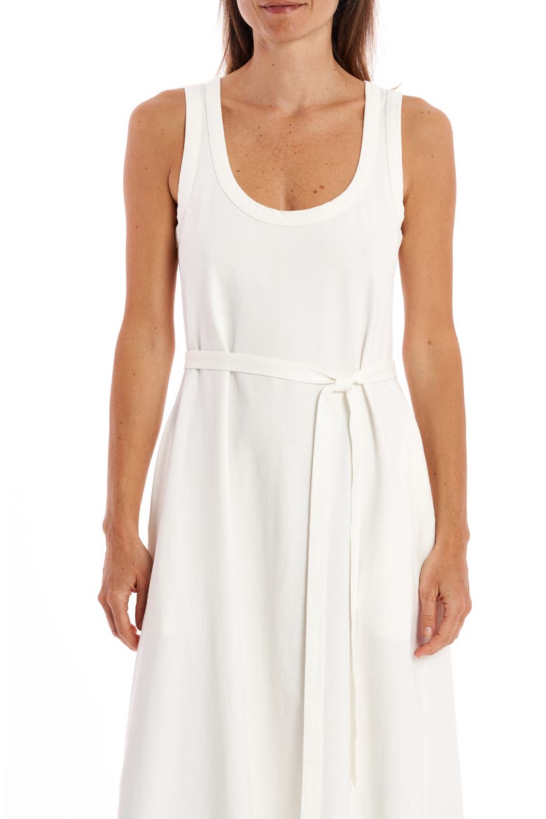 Andie Belted Sleeveless Cotton Dress, Alternate, color, WHITE