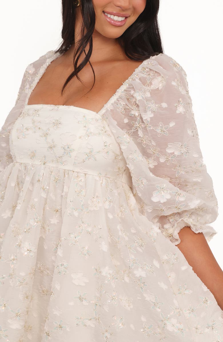 Petal & Pup Lillian Lace & Sequin Minidress, Alternate, color, Ivory Sequin