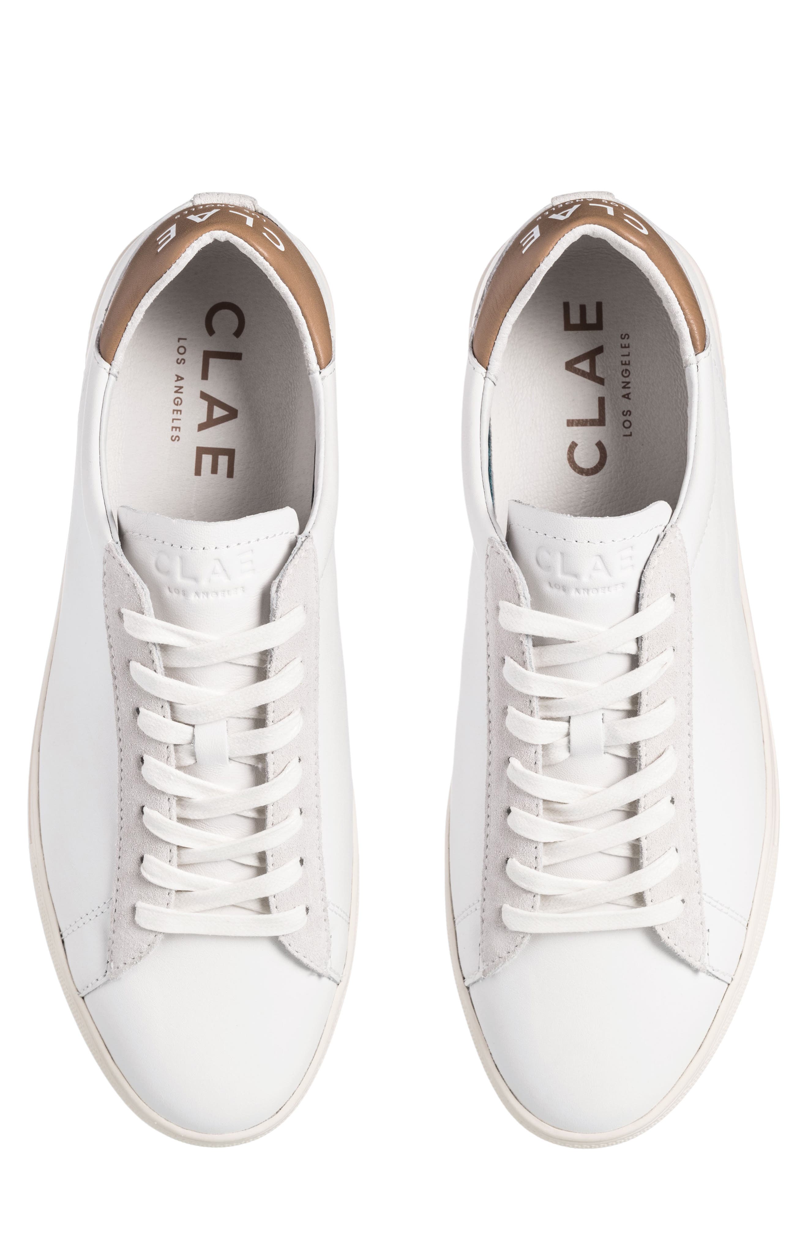 CLAE Bradley California Sneaker, Alternate, color, White/ Camelleather