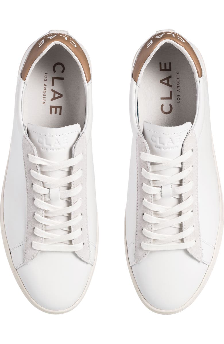 CLAE Bradley California Sneaker, Alternate, color, White/ Camelleather