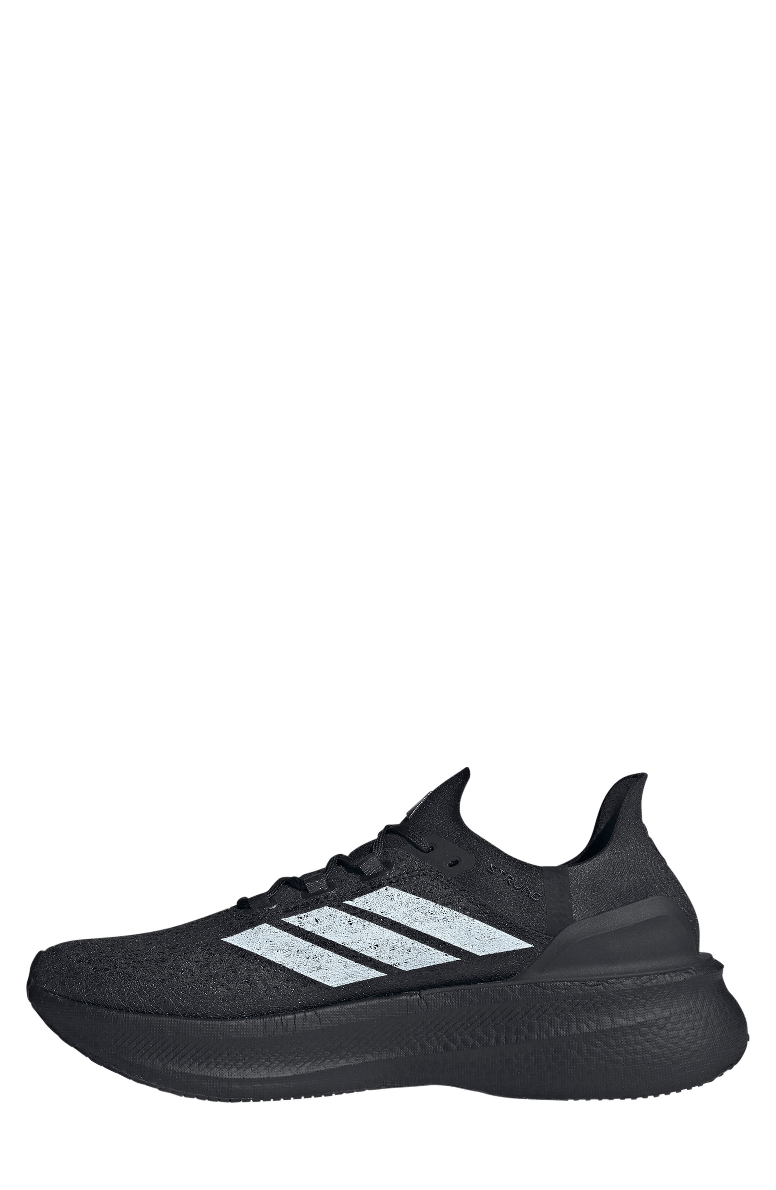 adidas Gender Inclusive Ultraboost 5 Strung Running Shoe, Alternate, color, Black/ White/ Iron Metallic