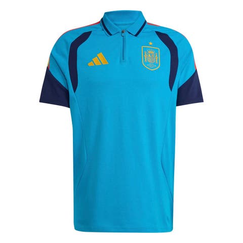 Men's adidas  Turquoise Spain National Team 2026 Tiro Training Polo