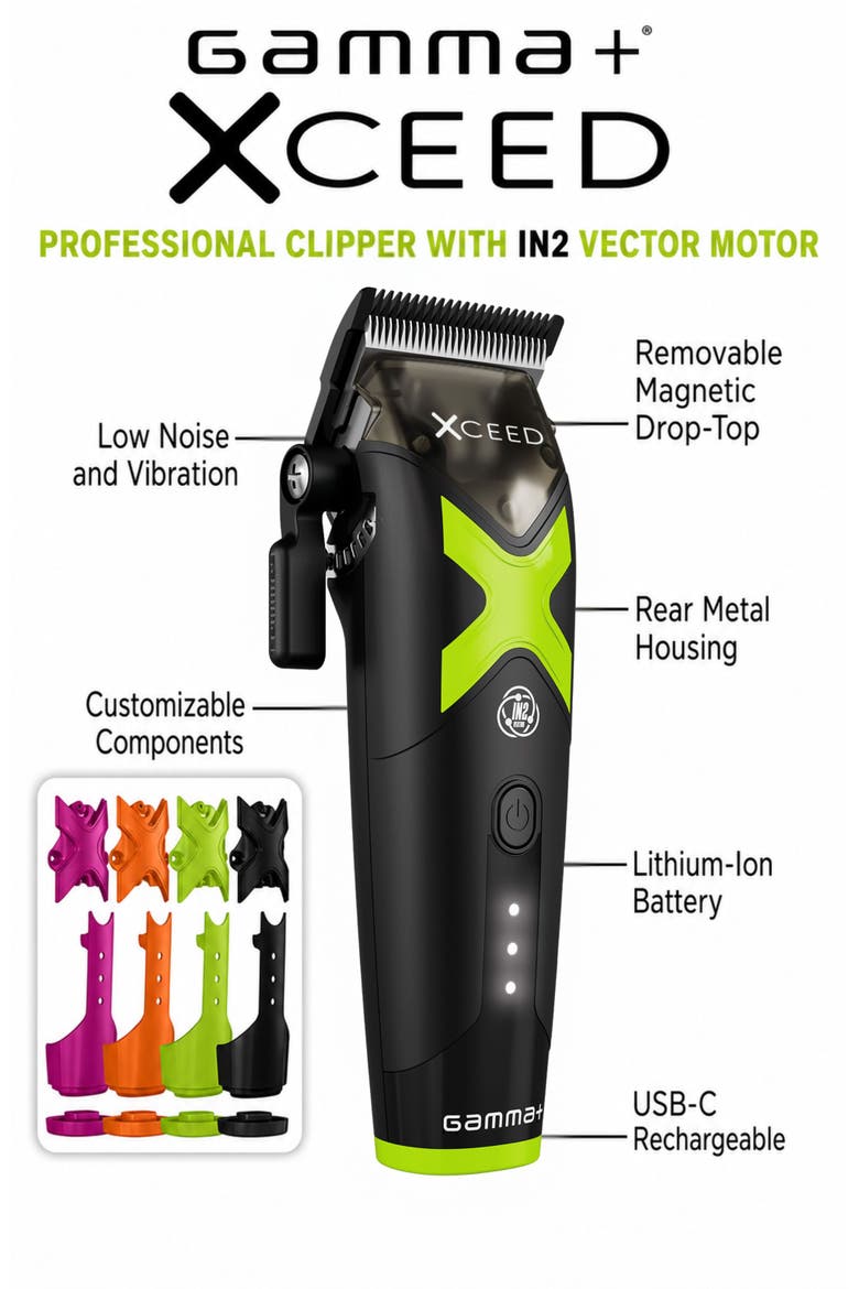 Xceed IN2 Vector Motor Hair Clipper, Alternate, color, Black
