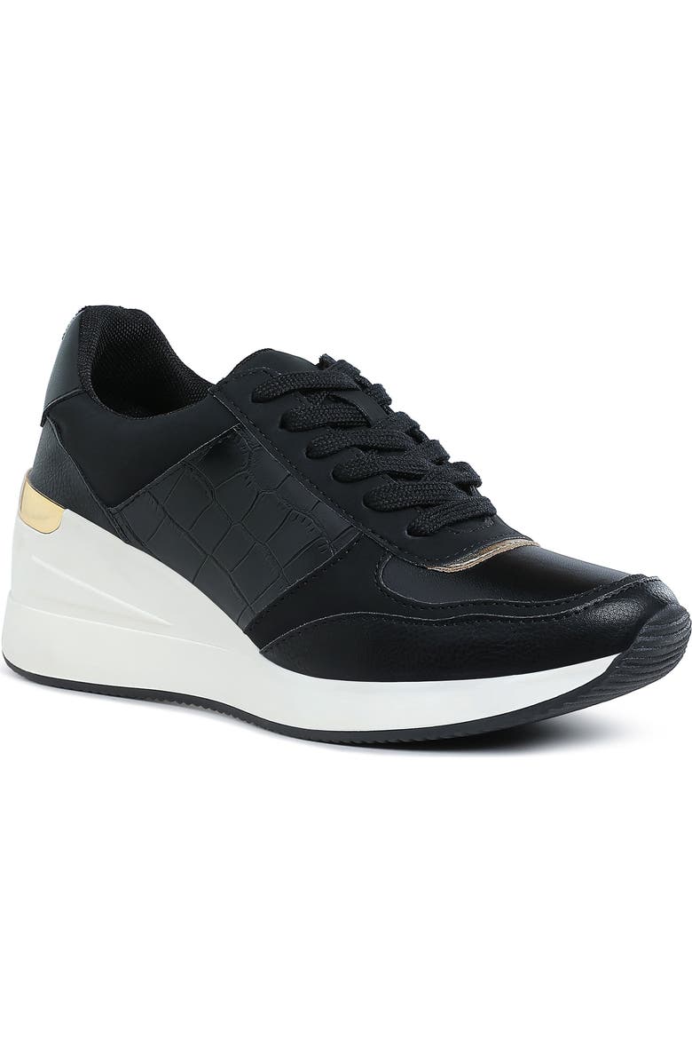 LONDON RAG Noltas Wedge Sneaker, Main, color, Black