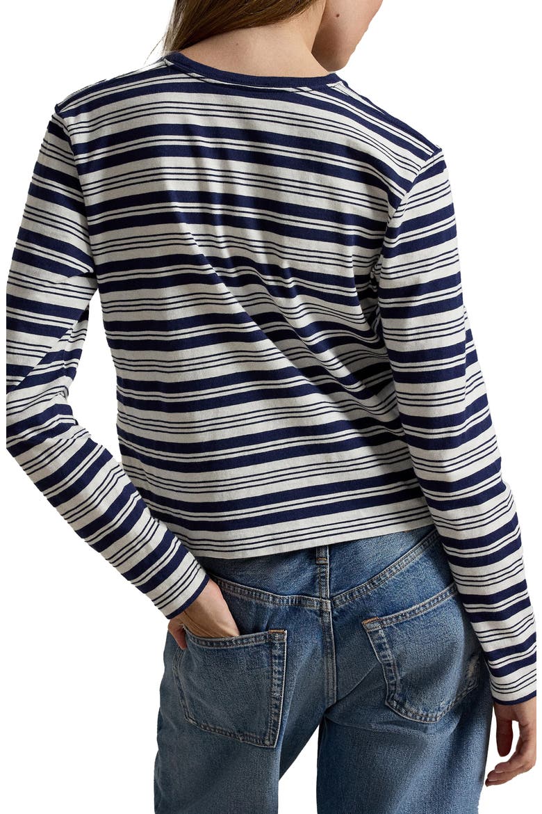 Stripe Graphic Logo Cotton Jersey T-Shirt, Alternate, color, NEWPORT NAVY/ NEVIS