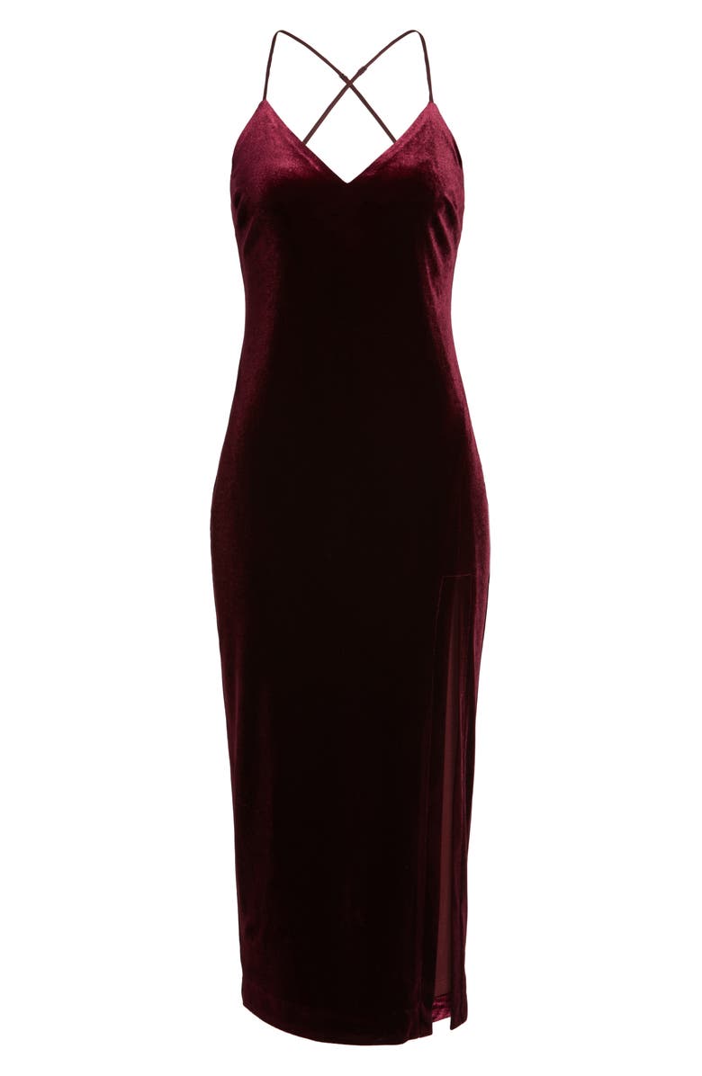 Bardot Raven Velvet Slipdress, Alternate, color, 