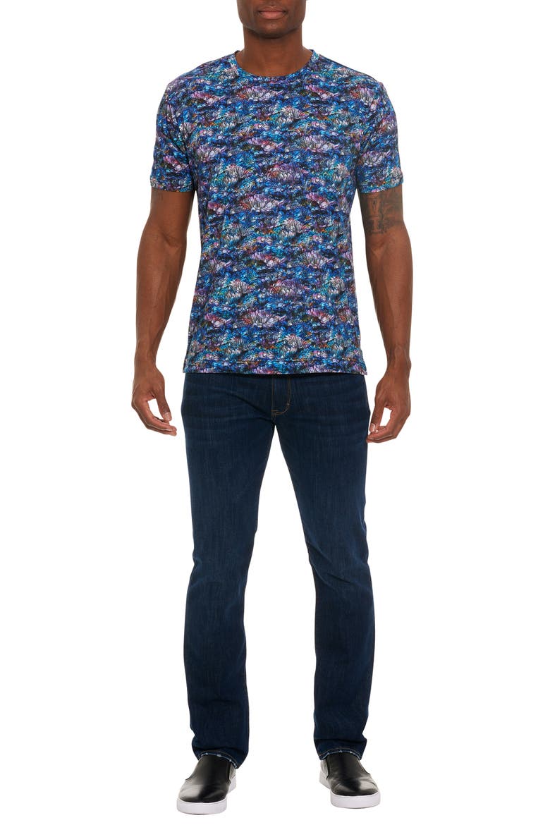 Flower in Space Cotton T-Shirt, Alternate, color, BLUE/MULTI