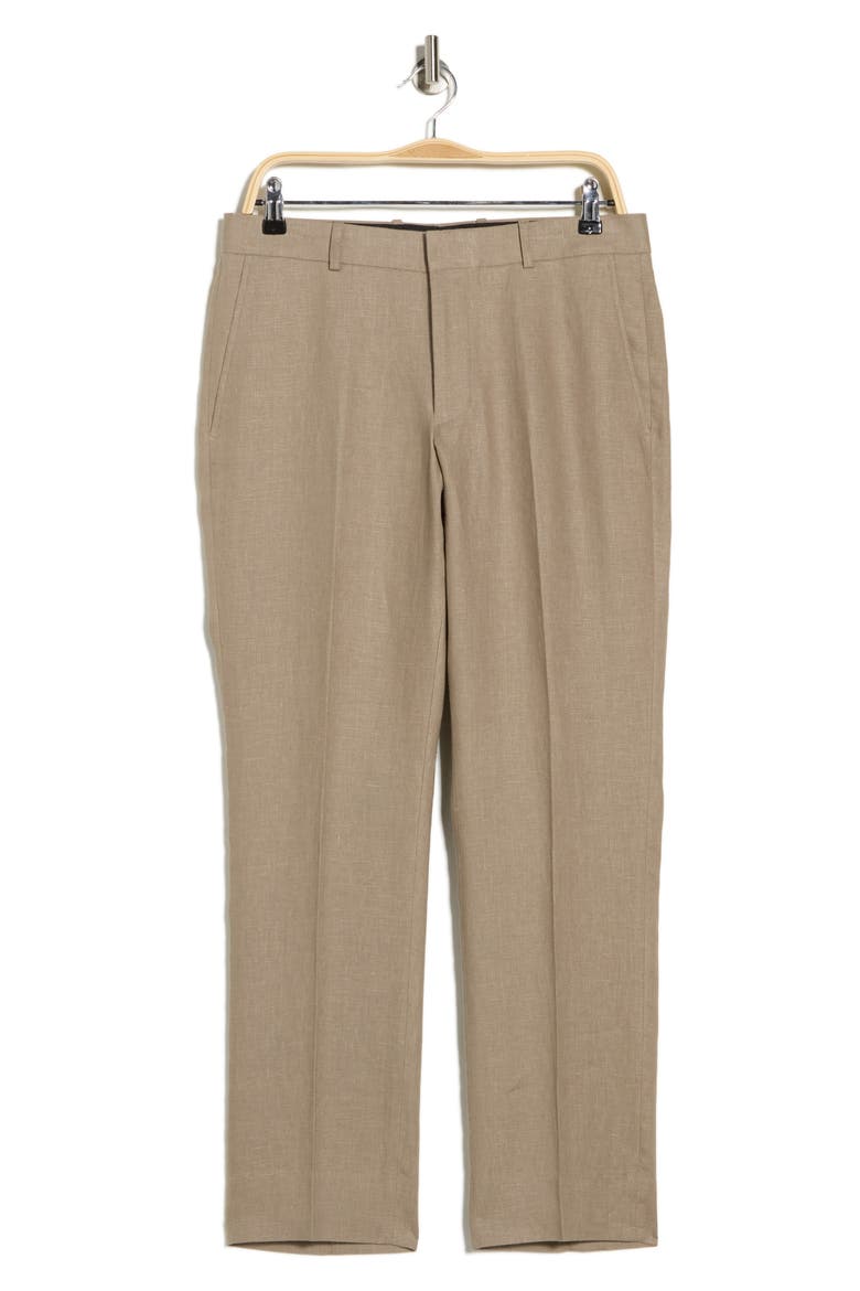 Trim Fit Linen Suit Separates Dress Pants, Alternate, color, TAN DESERT
