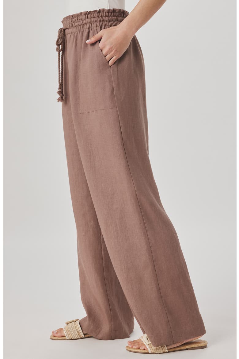 Stella Paperbag Linen Wide Leg Pants, Alternate, color, WICKER