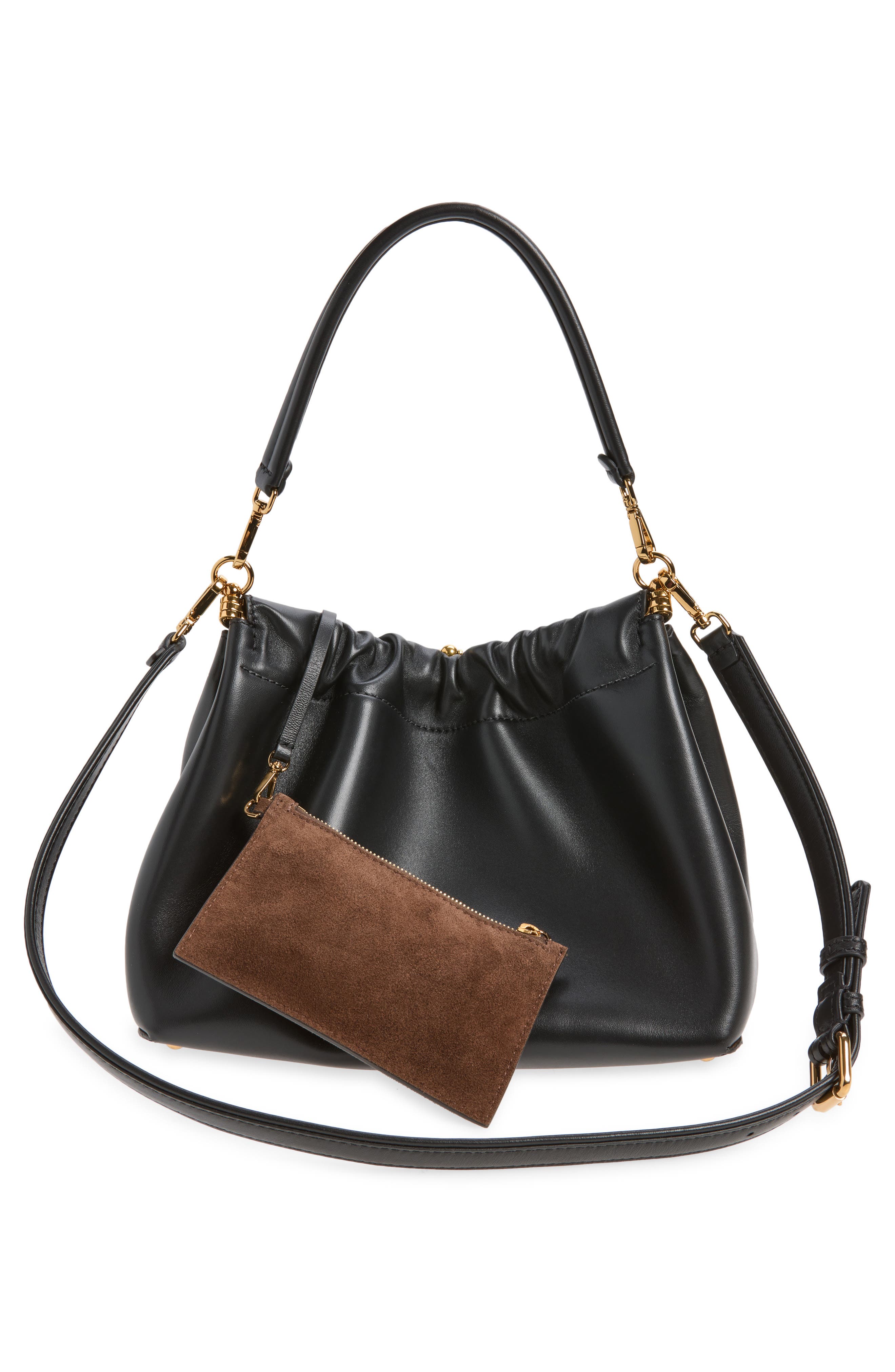 Medium Vela Blossom Shoulder Bag, Alternate, color, BLACK