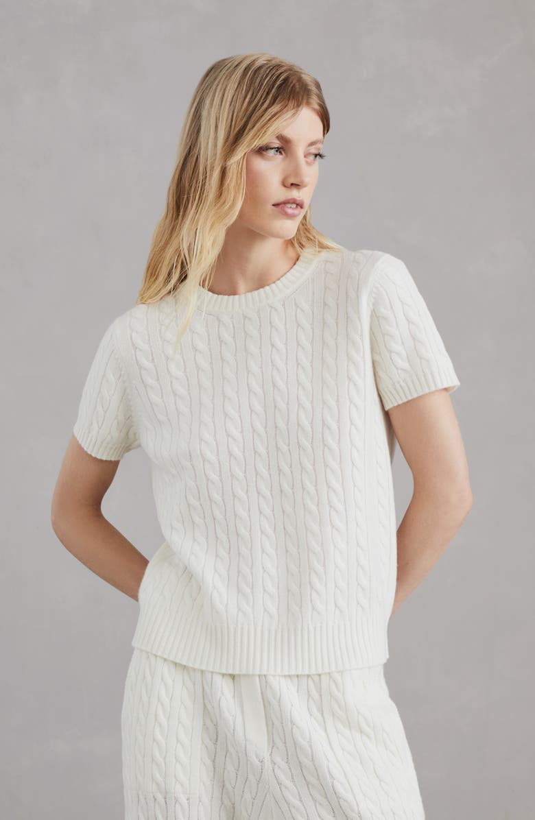 Brunello Cucinelli Cashmere short sleeve sweater, Alternate, color, 