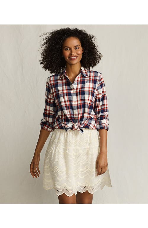 Lands' End Flannel Boyfriend Fit Shirt In Multi