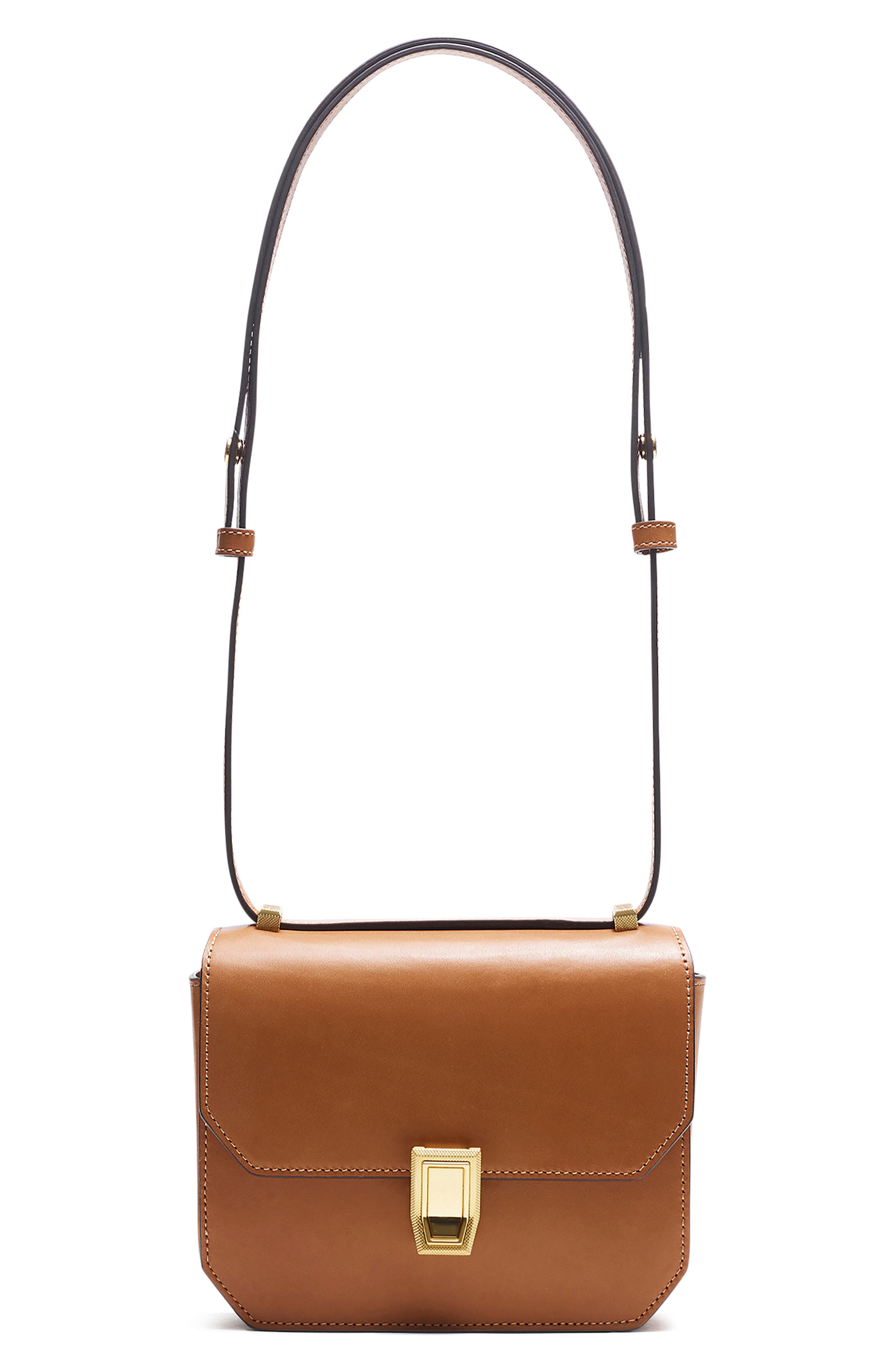 Small Max Leather Crossbody Bag, Main, color, TAN