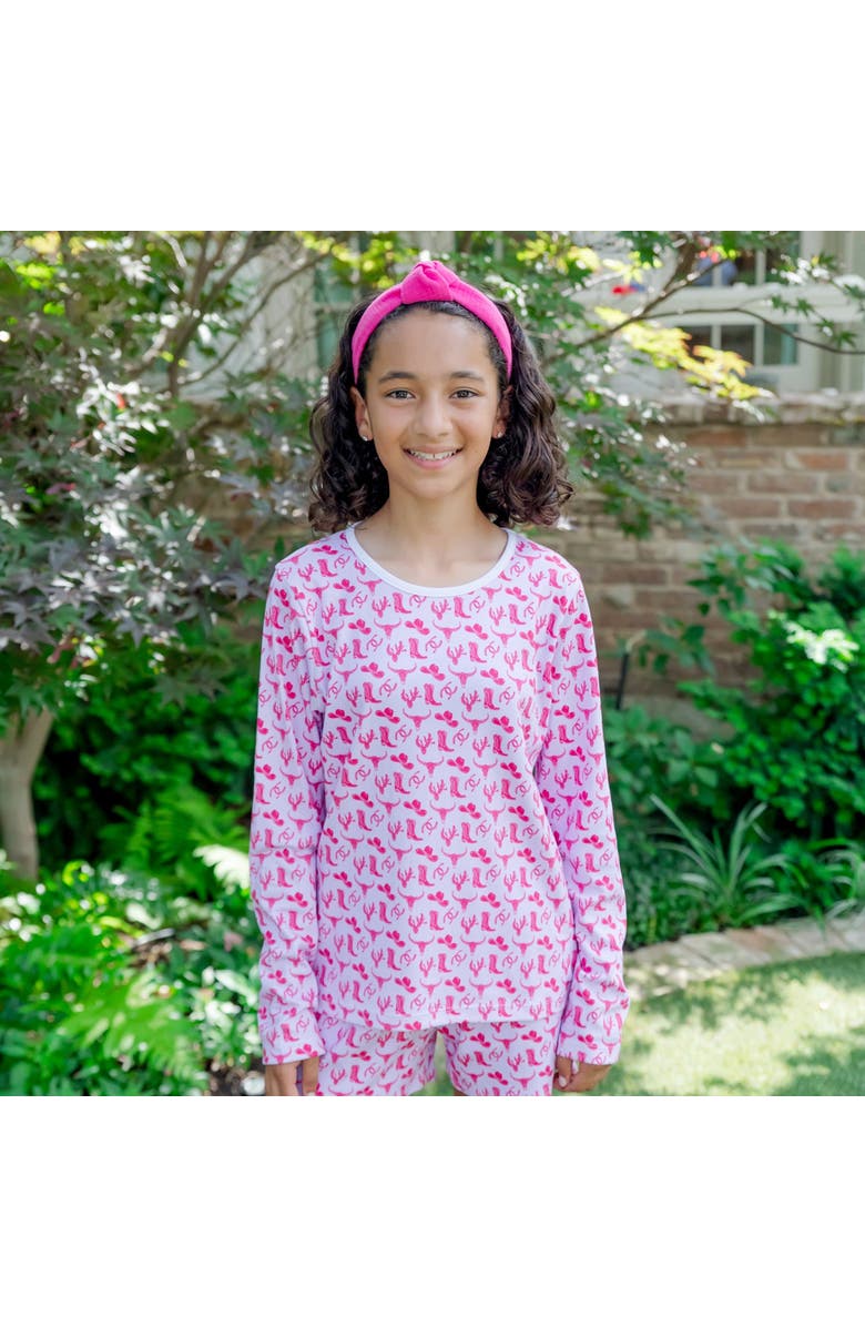 Lila and Hayes Sophie Girls' Short Set, Alternate, color, Wild West Pink