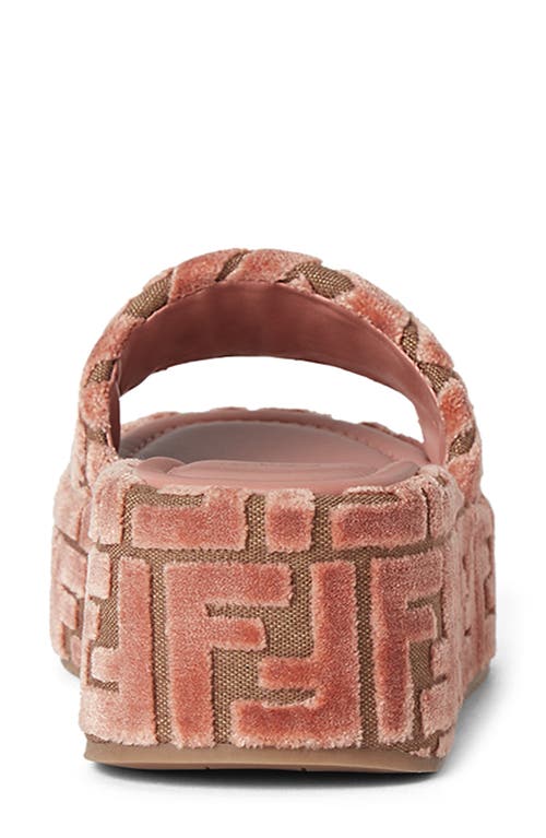 Fendi Sunshine Platform Wedge Slide Sandal