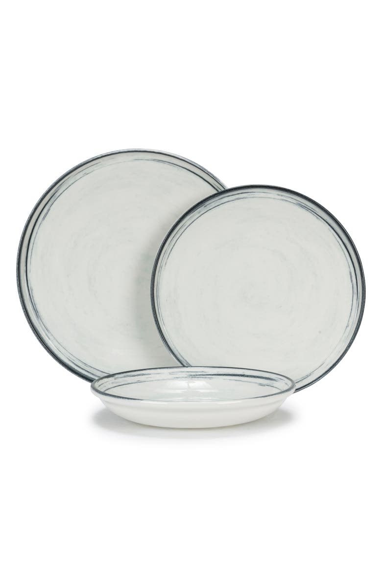 FRENCH HOME Waters Edge 16-Piece Dinnerware Set, Alternate, color, Off-White And Navy