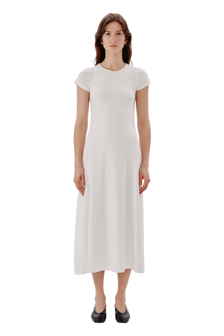 FITTED TEE DRESS, Alternate, color, WHITE