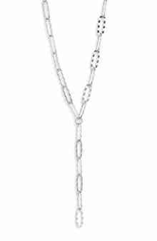 Nordstrom Hammered Paper Clip Chain Y-Necklace