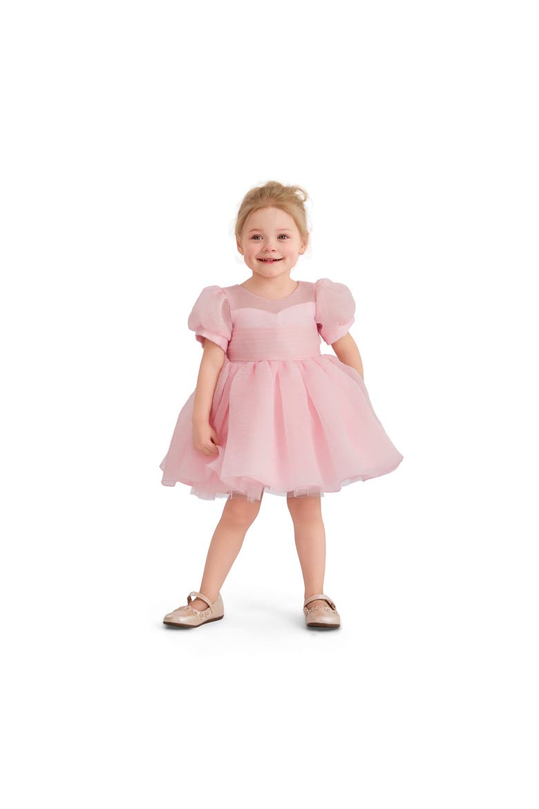 Puff-Sleeve Party Dress, Alternate, color, Pink