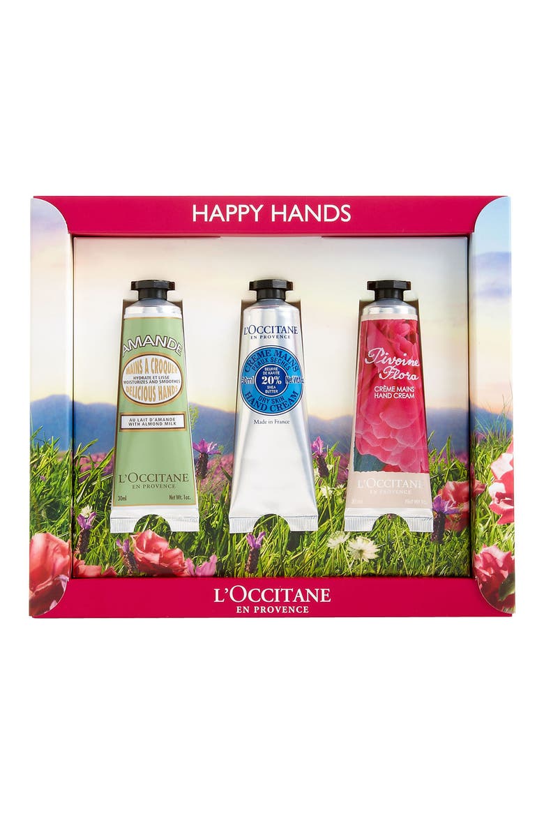'Happy Hands' Hand Cream Trio, Main, color, NO COLOR