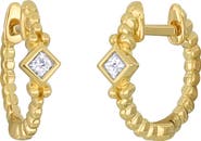 Bony Levy Mykonos 18K Yellow Gold Princess Cut Diamond Huggie Hoop Earrings