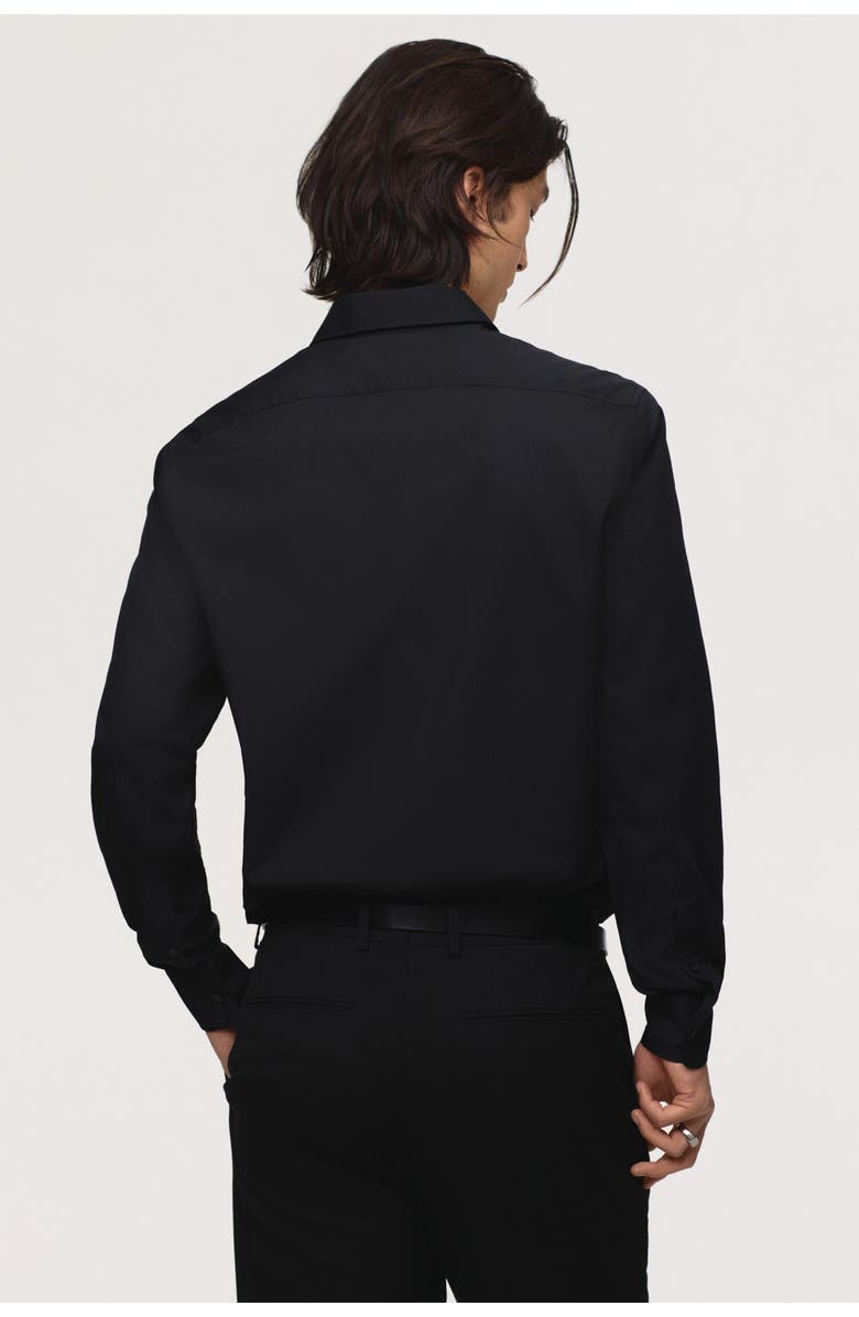 H&M Slim Fit Easy-iron Shirt, Alternate, color, Black