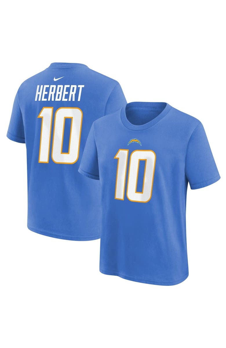 Nike Youth Nike Justin Herbert Powder Blue Los Angeles Chargers Player Name & Number T-Shirt, Main, color, Powder Blue