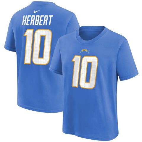 Youth Nike Justin Herbert Powder Blue Los Angeles Chargers Player Name & Number T-Shirt
