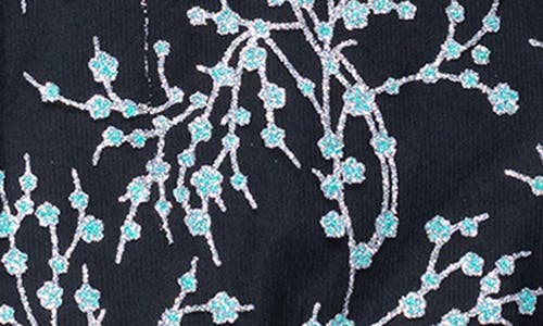 Blondie Nites Caviar Glitter Body-con Gown In Blue