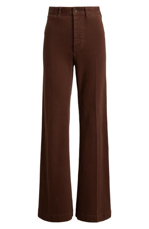 Polo Ralph Lauren High Waist Wide Leg Pants In Brown