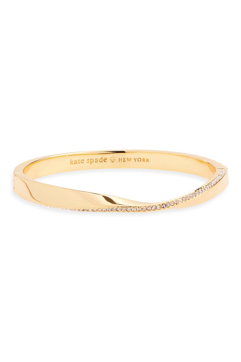 crystal hinged bangle bracelet, Main, color, CLEAR/GOLD