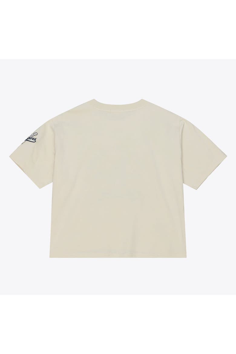 Women's Mitchell & Ness  Cream Los Angeles Dodgers Cooperstown Yacht Rock Boxy Cropped T-Shirt, Alternate, color, Cream