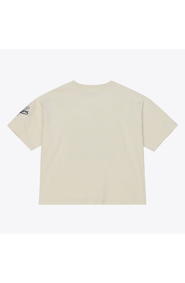 Mitchell & Ness Women's Mitchell & Ness  Cream Los Angeles Dodgers Cooperstown Yacht Rock Boxy Cropped T-Shirt, Alternate, color, Cream