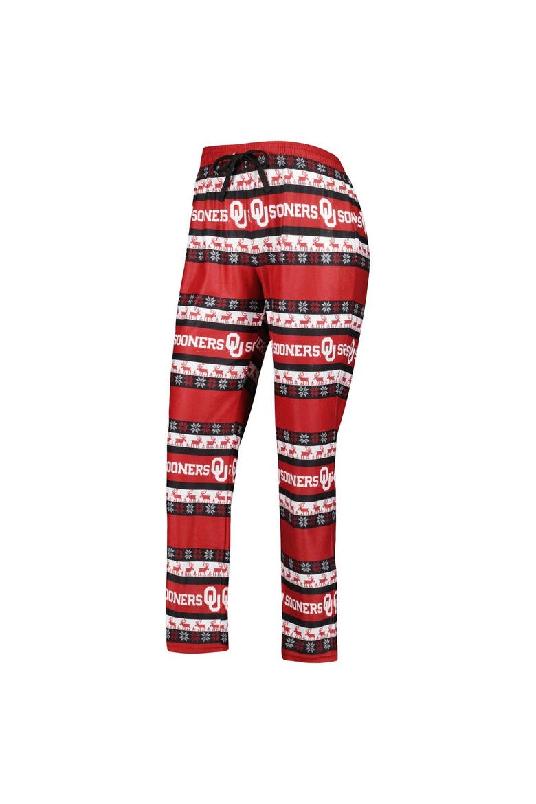Women's FOCO Crimson Oklahoma Sooners Ugly Long Sleeve T-Shirt & Pajama Pants Sleep Set, Alternate, color, Crimson