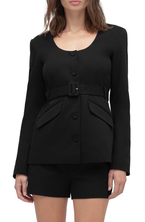 The Christy Belted Stretch Cotton Blend Twill Jacket
