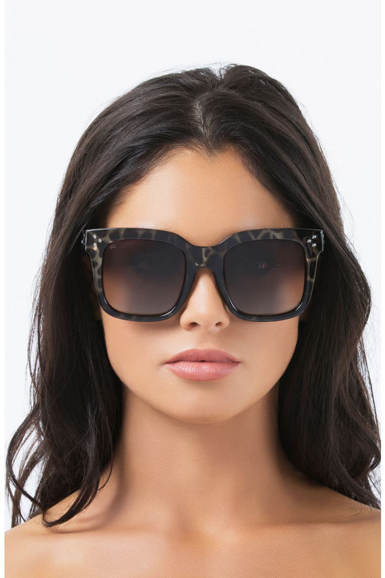 The Heroine 53mm Sunglasses, Alternate, color, BLACK
