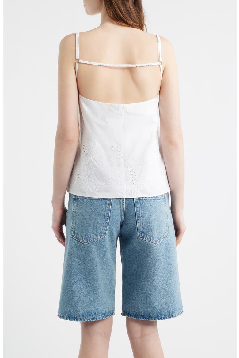 Maggie Embroidered Cotton Camisole, Alternate, color, WHITE