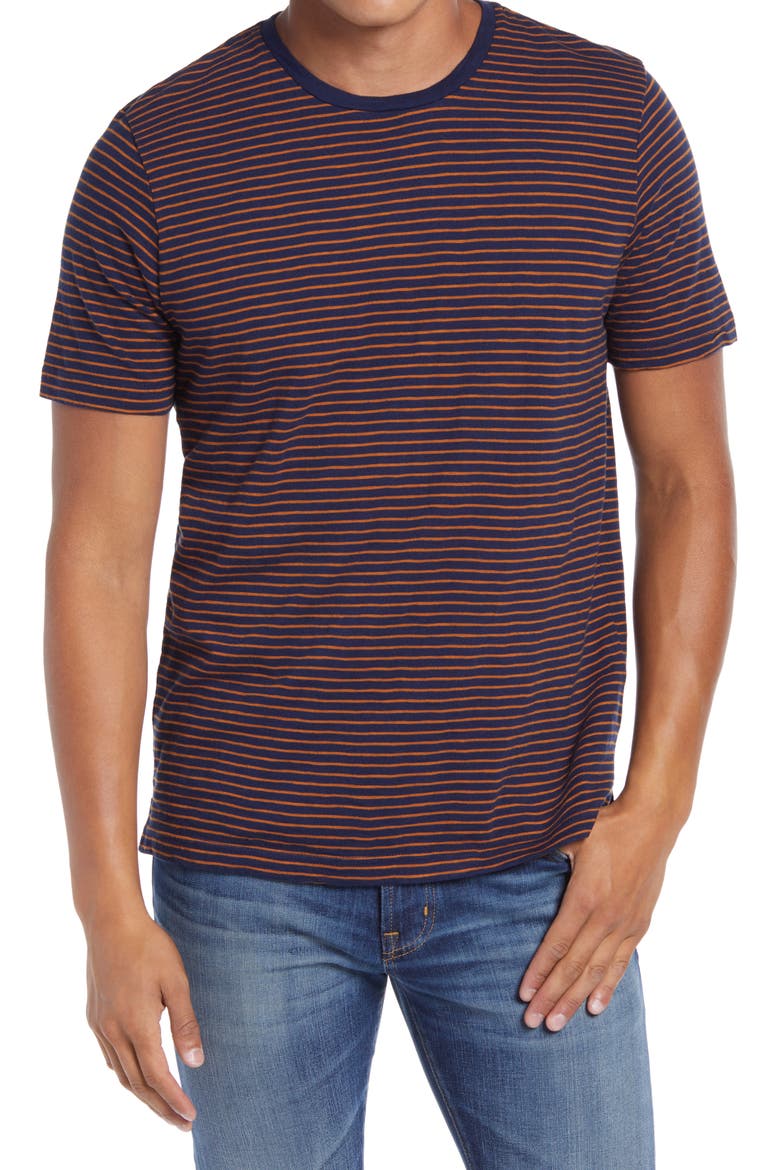 Stripe T-Shirt, Main, color, NAVY MARITIME RUST STRIPE