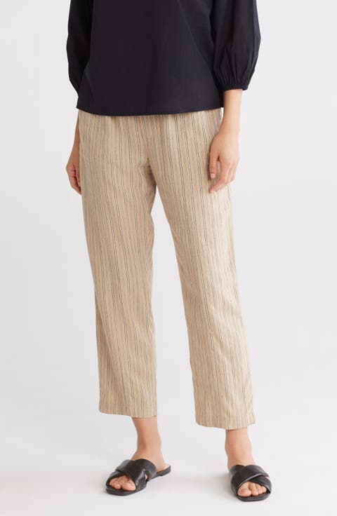 Pull-On Linen Blend Pants