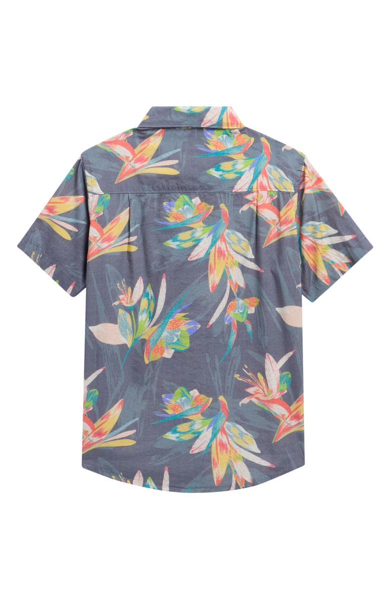 Salty Crew Kids' Short Sleeve Cotton Blend Button-Up Shirt, Alternate, color, Dark Shadow