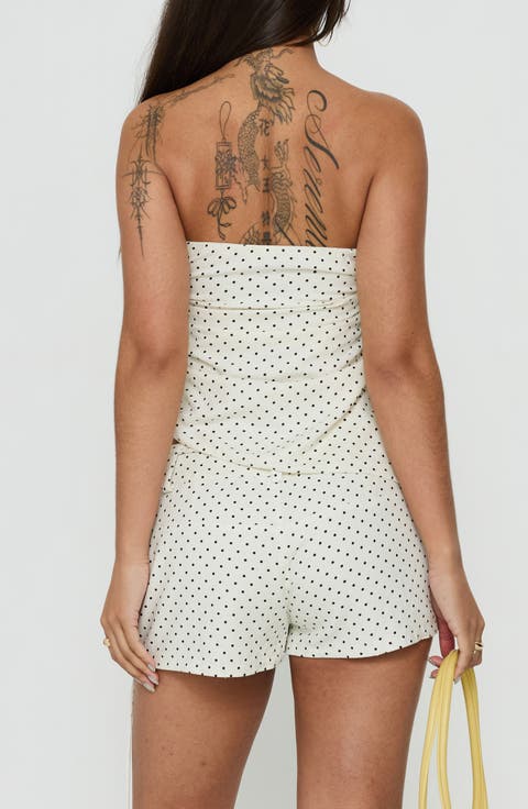 Lylie Polka Dot Strapless Top