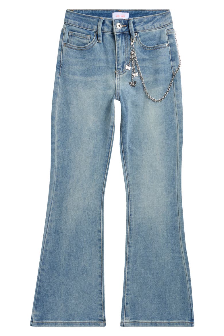Kids' Chain Charm Flare Jeans, Main, color, 08T - TINTED MEDIUM