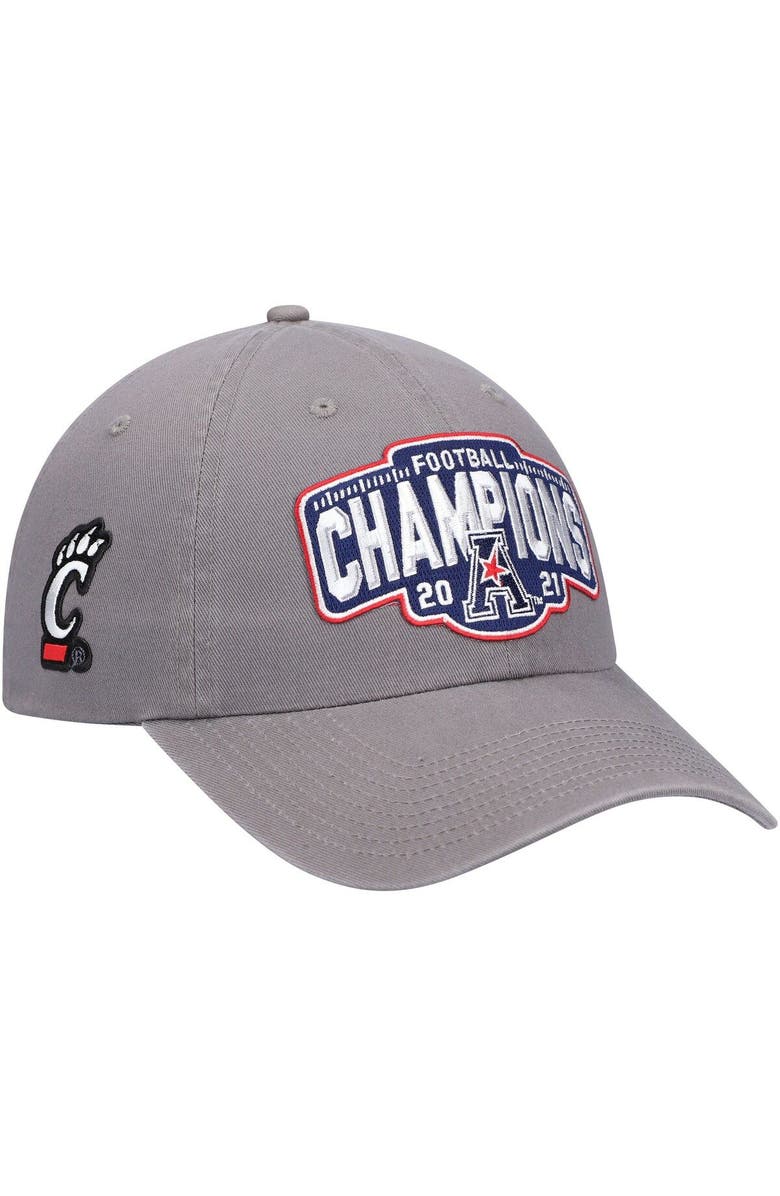 ZEPHYR Men's Zephyr Charcoal Cincinnati Bearcats 2021 AAC Football Conference Champions Locker Room Crew Adjustable Hat, Main, color, 