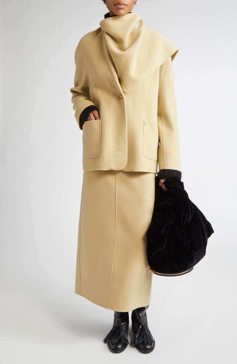 EENK Wool & Cashmere Straight Skirt, Alternate, color, Mustard Wool Blend