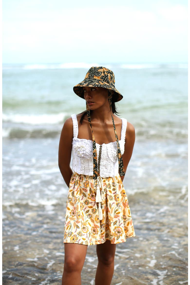 Sekar Floral Skort | High-Waisted Cotton Skirt Shorts, Alternate, color, Yellow