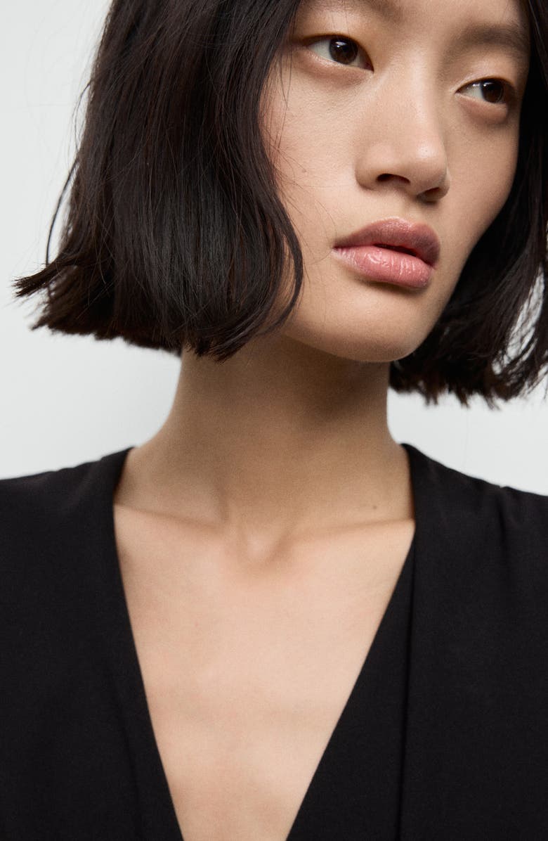 MANGO Belt Wrap Sleeveless Jumpsuit, Alternate, color, Black