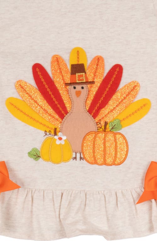 Rare Editions Turkey Ruffle Top & Leggings Set In Orange