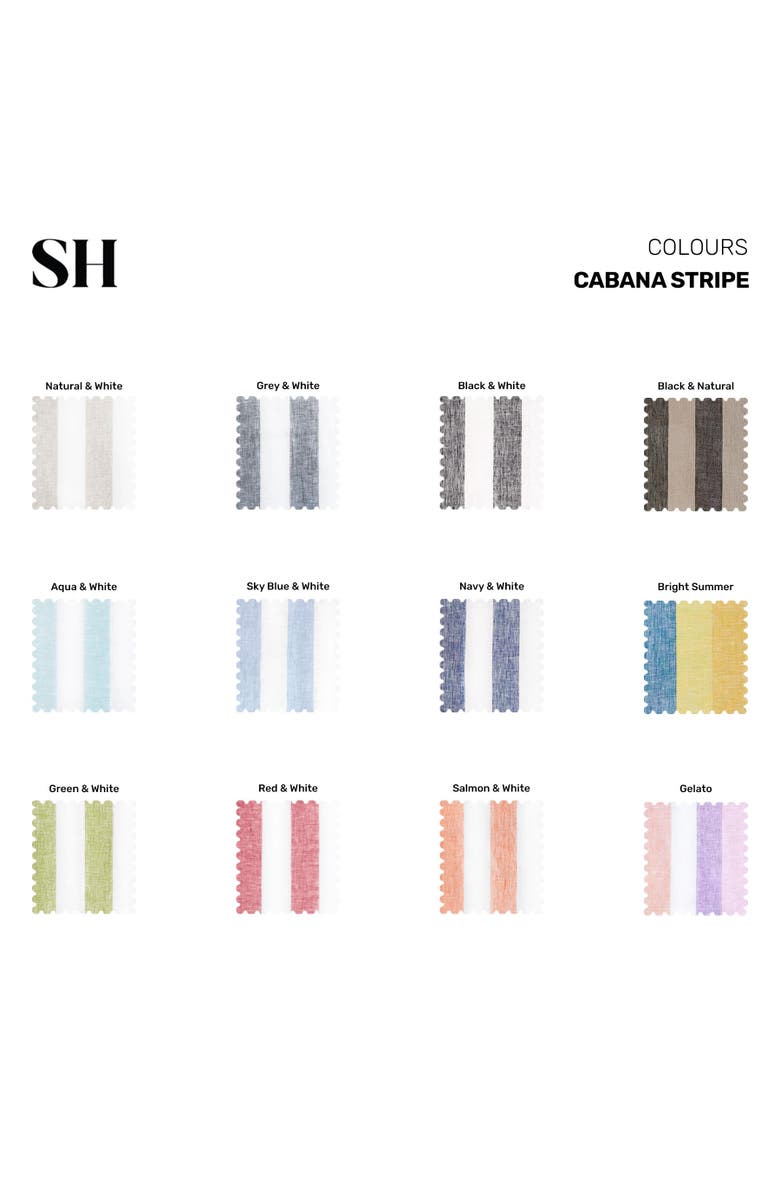 Solino Home Linen Placemats - Cabana Stripe, 14" x 19" Inch, Alternate, color, Black And White