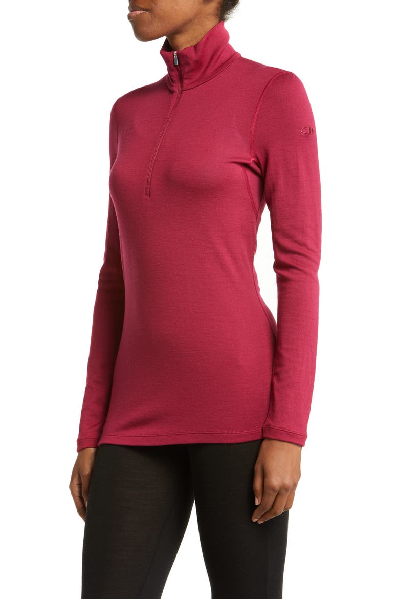 260 Tech Merino Wool Half Zip Base Layer Top, Alternate, color, CHERRY