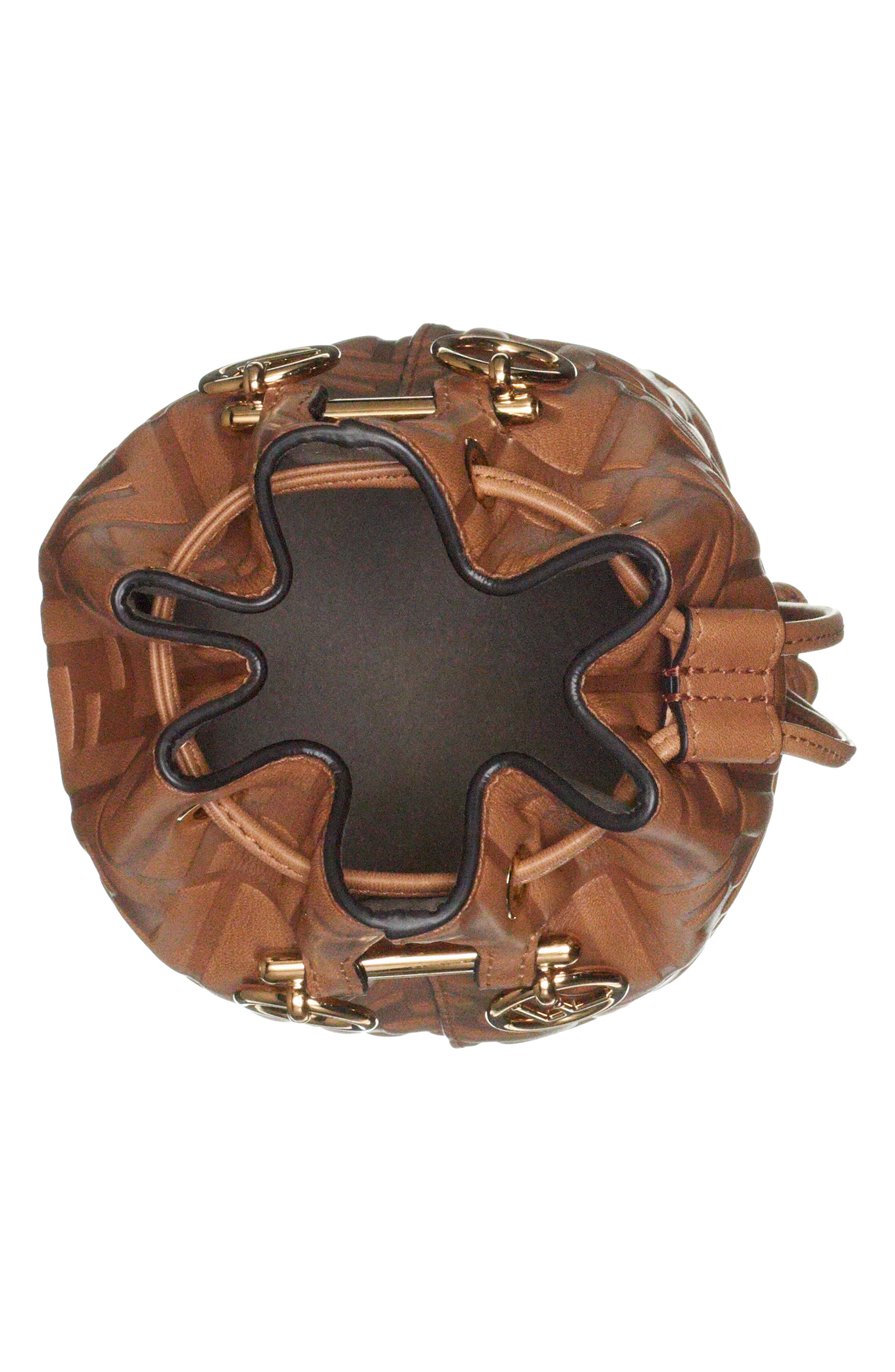 Fendi Mini Mon Tresor Logo Leather Bucket Bag, Alternate, color, 